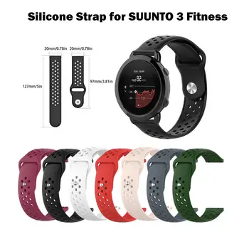 

20mm Watch Strap Soft Silicone Replacement Wristband Comfortable Watch Strap For SUUNTO 3 FITNESS Sports Smart Watch Accessories