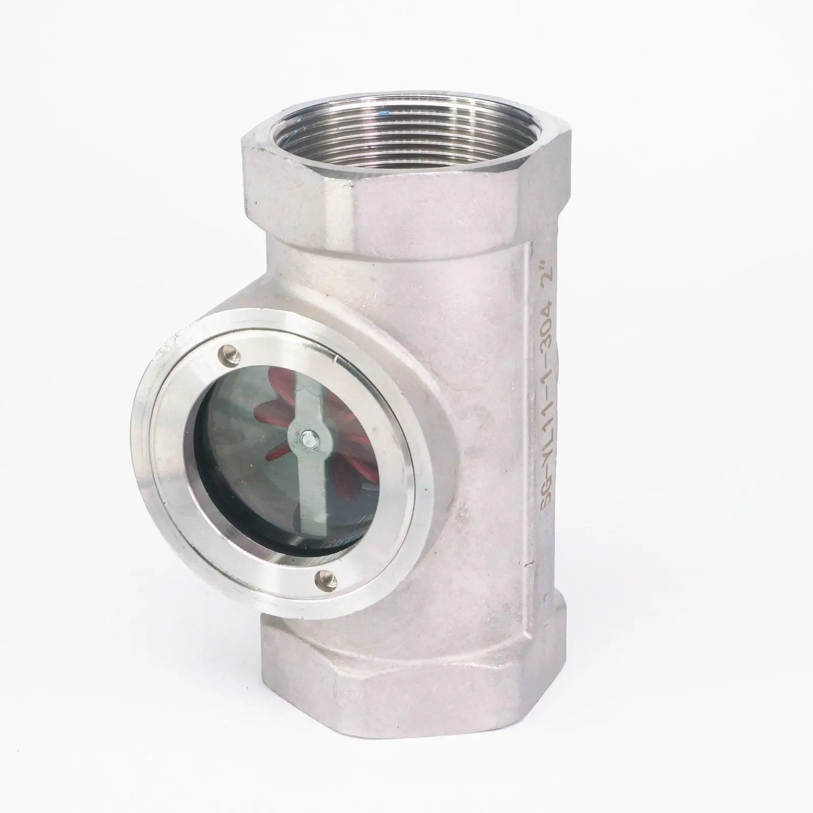 3/8"-2" BSP Female SS304 Stainless Window Sight Flow Indicator With Impeller