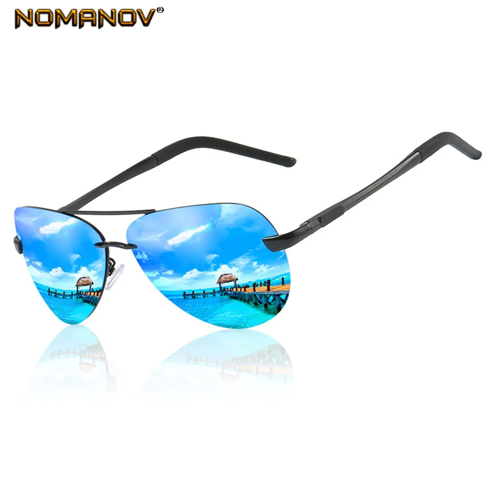 

2019 Summer Style Al-mg Rimless Mirror Lenses Ultralight Polarized Sunglasses Men Women Polarized Sun Glasses Shopping Party