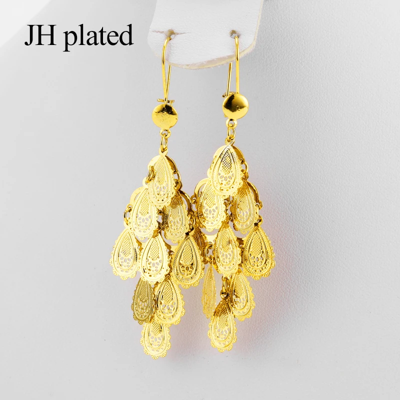 JHplated серьги для женщин золотого цвета модные ювелирные изделия для женщин/девушек, оптовые серьги арабские