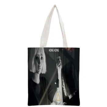 

Handbag Korea-Pop BOL4 printing canvas tote bag Reusable Foldable Canvas Women Bags 30x35cm custom your image