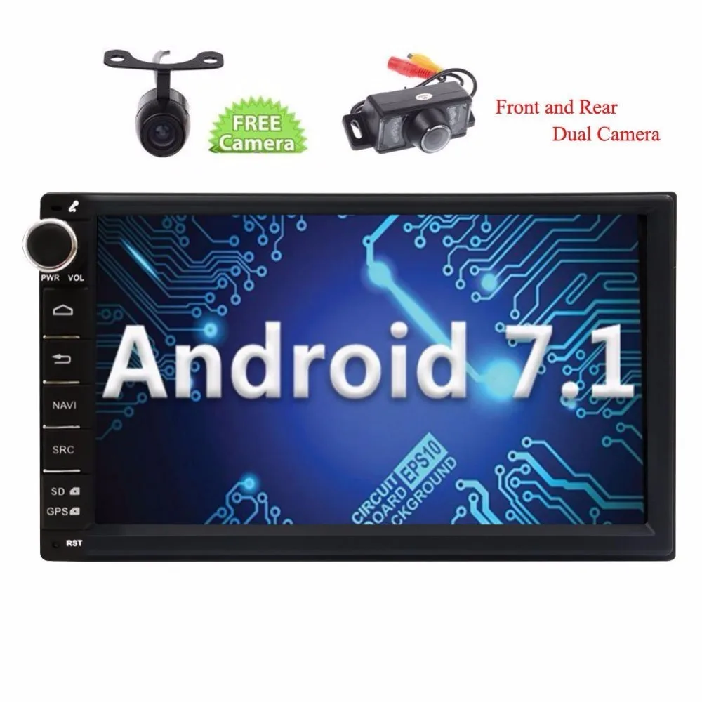 Eincar Android 7.1 Nougat 2din Car Stereo GPS Navigator Autoradio Bluetooth Front Reverse Camera Headunit support Wifi/4G USB/SD