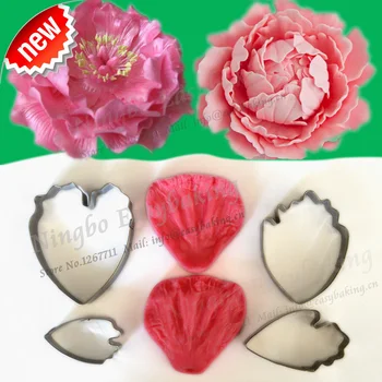 

2015 New Arrivel Flower-Making Accessories Stainless Steel Gum Paste Peony Floral Petal Cutter Silicone Veiners Mold