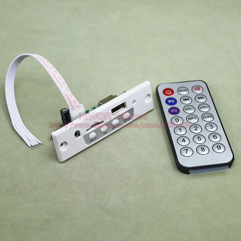 

1set/lot MP3 WAV Audio Decoder Module Board PCB USB TF Card Audio Decoder With Panel Wire IR Controller