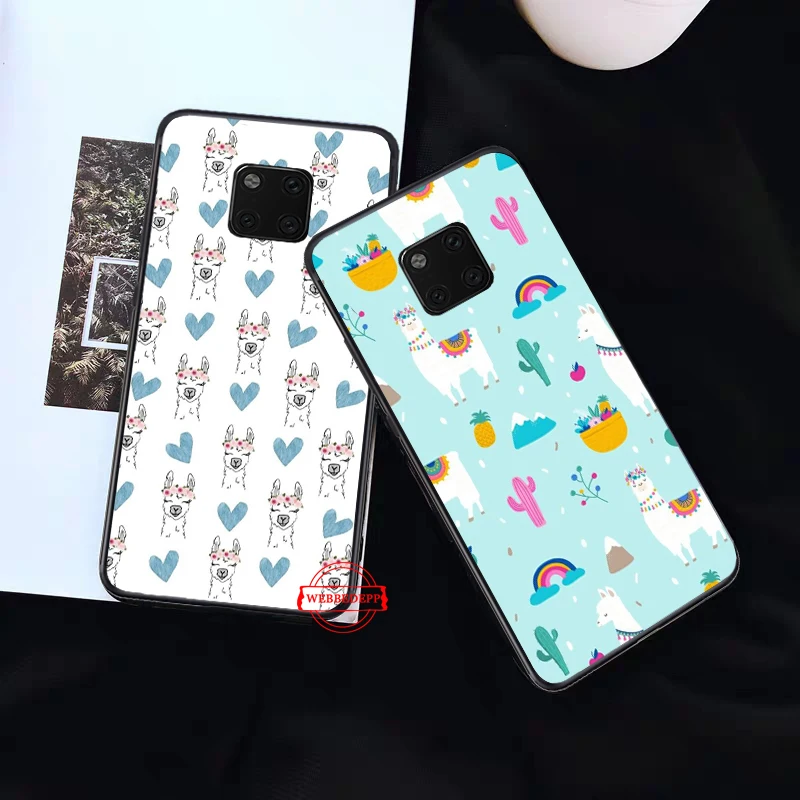 Силиконовый чехол с ламой альпаками для Huawei Mate 10 Pro 20 30 Lite Nova 2i 3 3i 4 Y5 Y6 3018 Y7 Prime