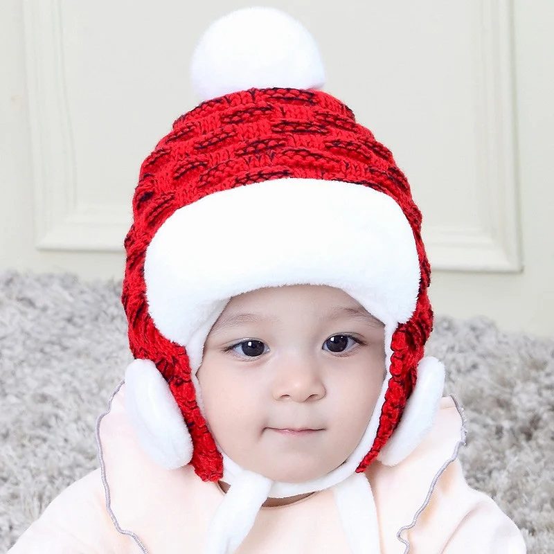 Fashion Unisex Woolen Yarn Caps for Newborn Baby Toddler Winter Caps