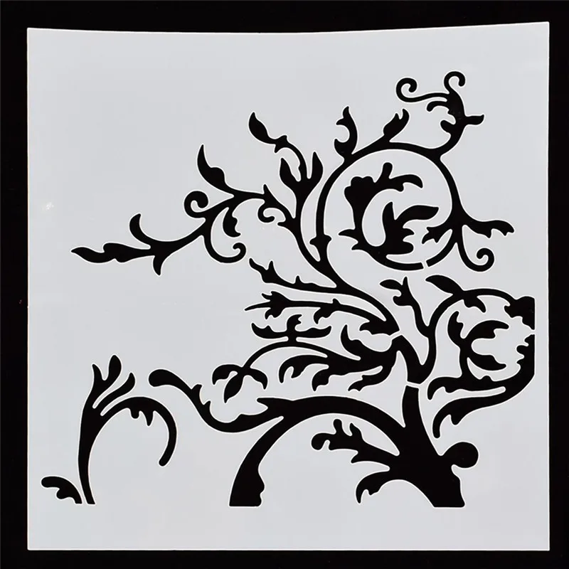 

1Pcs Reusable Enchanted tree branches Flower Shape Stencils Airbrush Painting DIY Scrapbooking Decor Art Album Crafts
