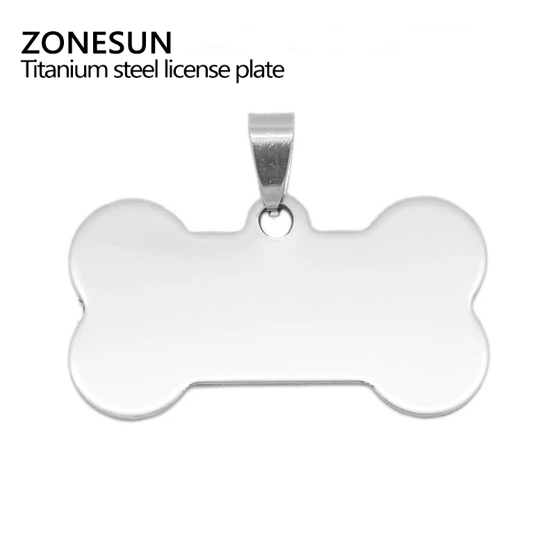 ZONESUN цепочки и ожерелья нержавеющая сталь серебро пустой Dog Tag кулон подруга любовь дружба подарок на заказ