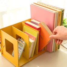 Креативный Настольный органайзер, подставка для книг, деревянная настольная полка, сделай сам, Офисная стойка для книг, CD, журнал, подставка для файлов