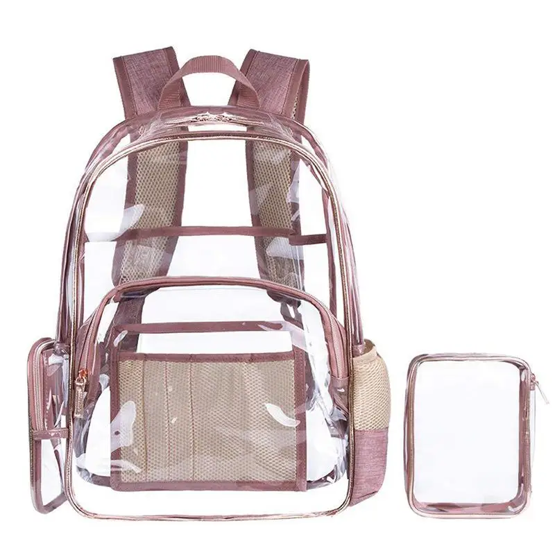 

Pawaca Women Clear Transparent PVC Backpack for Adults and Students See Through Bookbag Knapsack Casual Daypack Backpack