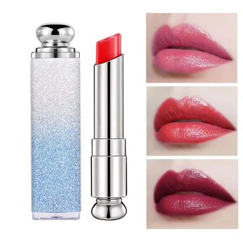 

Sukone moisturizing lipstick in rainbow flash glitter tube waterproof long lasting 8 colors dark red brown lipstick pencil BN113
