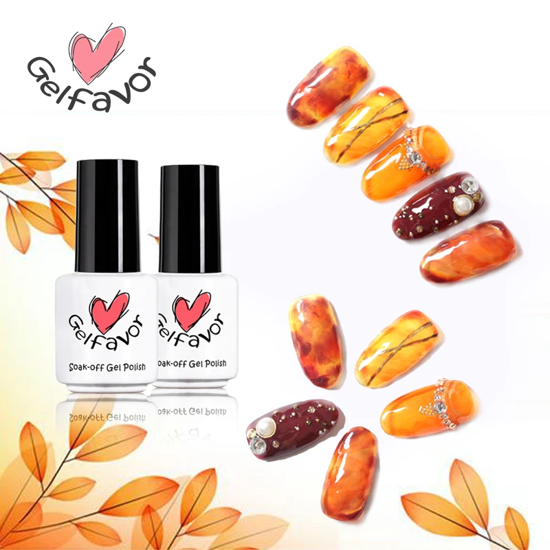 Gelfavor 7 мл белая бутылка цветок Гель лак для ногтей Цвет замочить от длительного