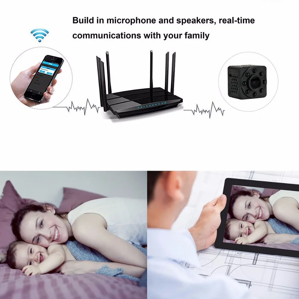 IP WIFI мини камера 720P ночное видение для дома беспроводная видеонаблюдения с