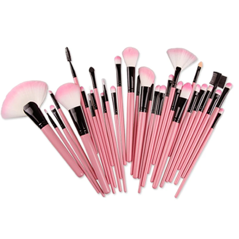 

Professional Bag Of Makeup Pink Cosmetics 32pcs Make Up Brushes Set Case Shadows Foundation Powder Brush Kits