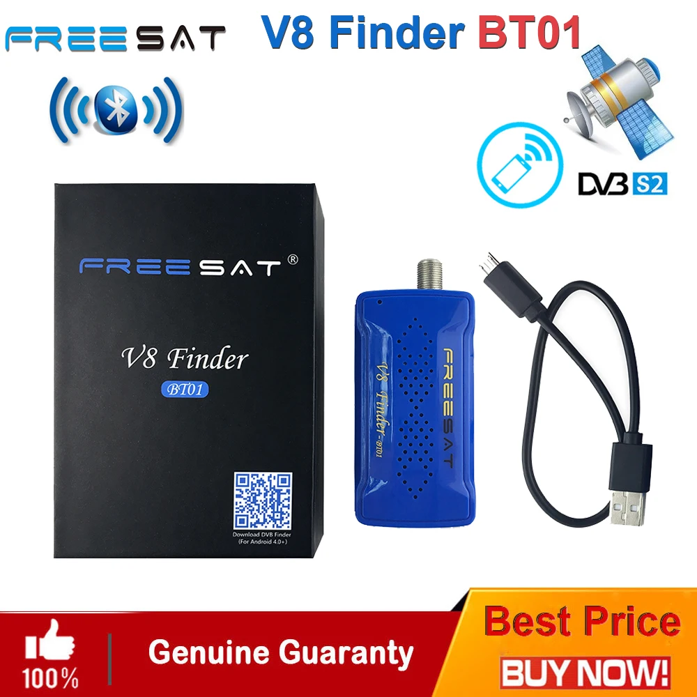 100% Оригинальные Freesat V8 Finder BT01 DVB S2 Цифровой спутниковый метр с Android Системы