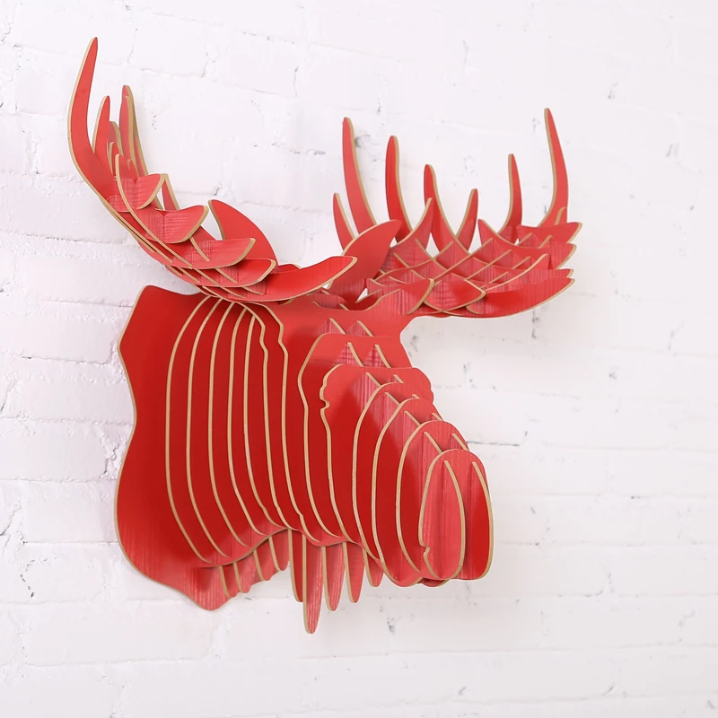 Wall deer,3D wood animal wall decoration,stag moose caribou elk