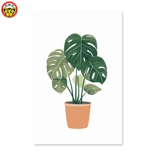 Горшках зеленые растения Цифровая живопись маслом вручную картины по номерам на холсте картины по номерам с картины маслом