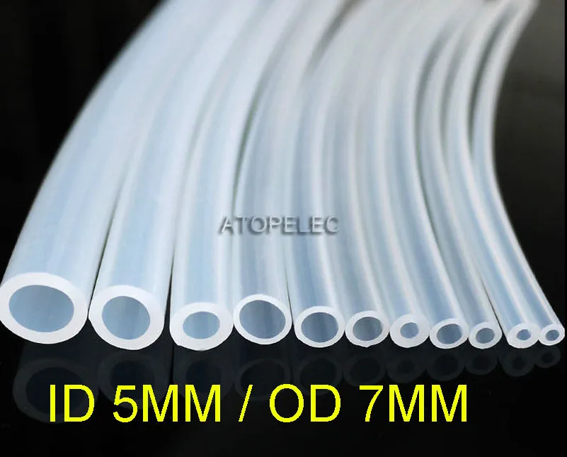 

5*7 Flexible Soft Silicone Tube Hose Pipe ID_5mm OD_7mm Food Grade