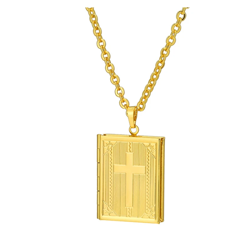 

fashion geometric Necklace Pendant Metal Gold colors Photo Frame Memory Romantic Love Necklace for Women Valentine's Day Gift