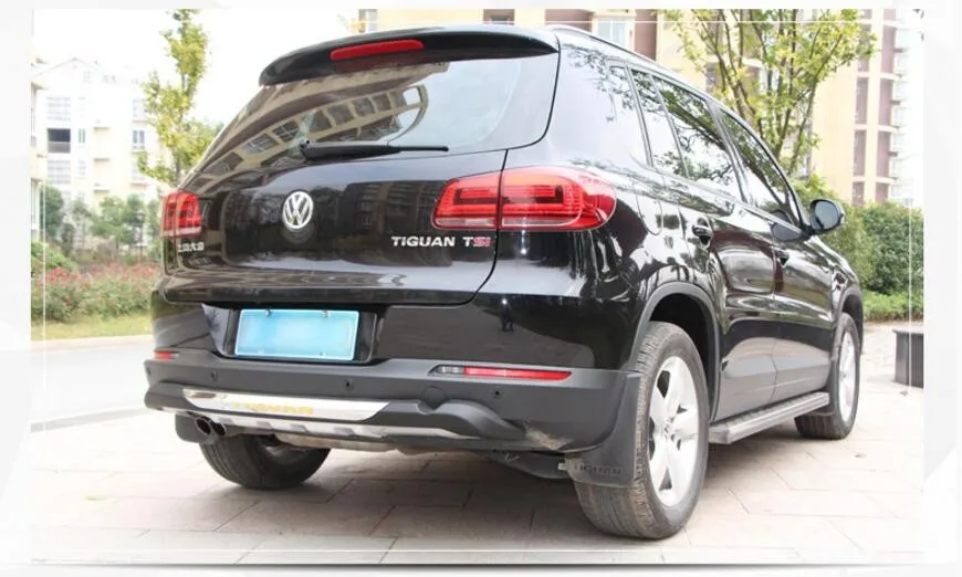 Подходит для Volkswagen VW Tiguan 2013- Передний+ задний бампер диффузор бамперы для губ защитная накладка АБС хромированная отделка 2PES