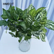 HMEOT 1 adet yeşil turp/beyaz nokta/soğuk su/tatlı patates/yapıştırılmış ipek yapay bitkiler, bahçe ev dekorasyon yeşil bitkiler