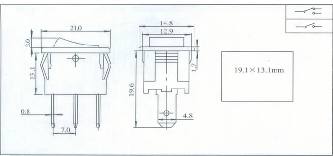 1 шт. DIY Блокировка KCD1 красный синий желтый зеленый Кнопка ВКЛ-ВЫКЛ 3Pin DPST лодка автомобиля кулисный переключатель 6A/10A 250 В/125 В переменного тока кнопочный переключатель