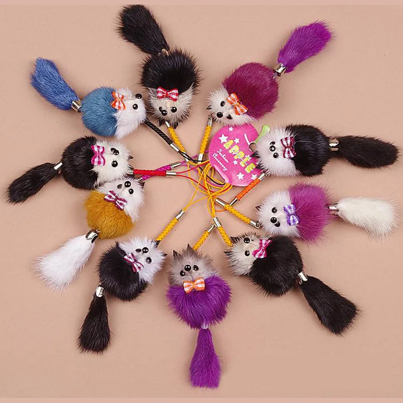 Buy 10pcs Genuine Mink Fur Keychain Real Mink Fur