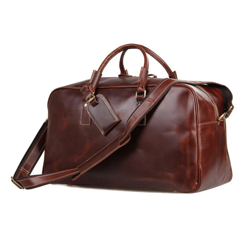 

18"20" luxury large capacity 100% cow leather men hand business luggage travel bags duffle bag for women