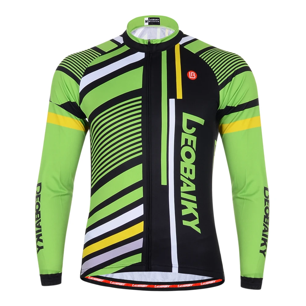 Хит, Мужская футболка для велоспорта с длинным рукавом, мужские топы на осень и весну, одежда для гоночного велосипеда, одежда для горного велосипеда, рубашка для езды на велосипеде - Цвет: green black