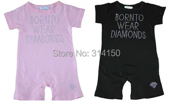 

FREE SHIPPING--baby wear baby sets Beautiful Hot drilling romper Baby One-Piece baby jumpsuit pink 1pcs