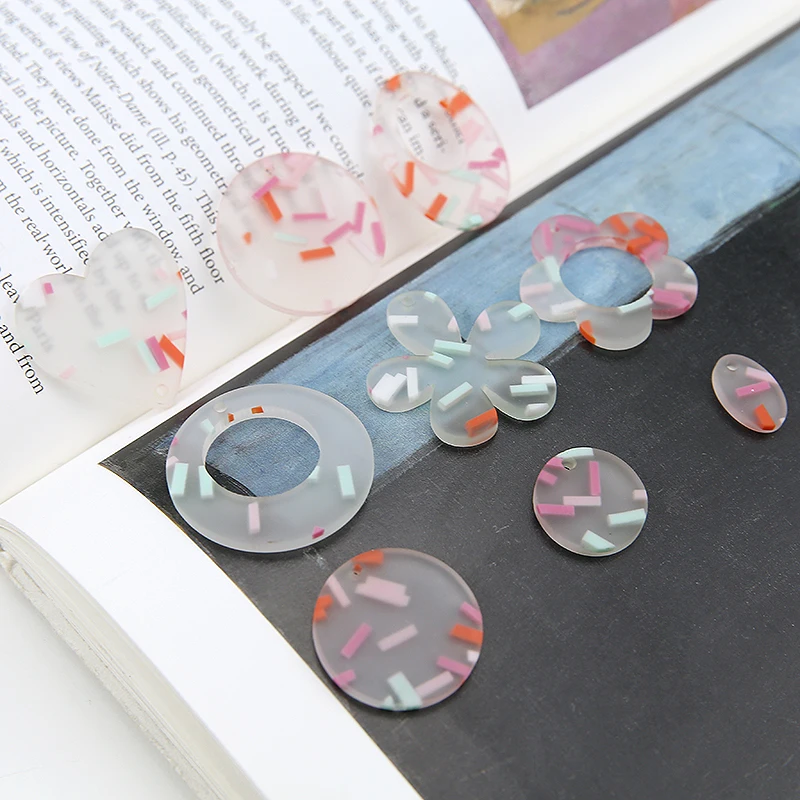 

New style 30pcs/lot color Granule decoration geometry rounds/flowers/heart/oval shape resin beads diy jewelry earring accessory