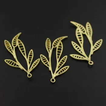 

Leaf Branch Charms Pendant Brass Metal Connectors Findings DIY Jewelry Making Accessories
