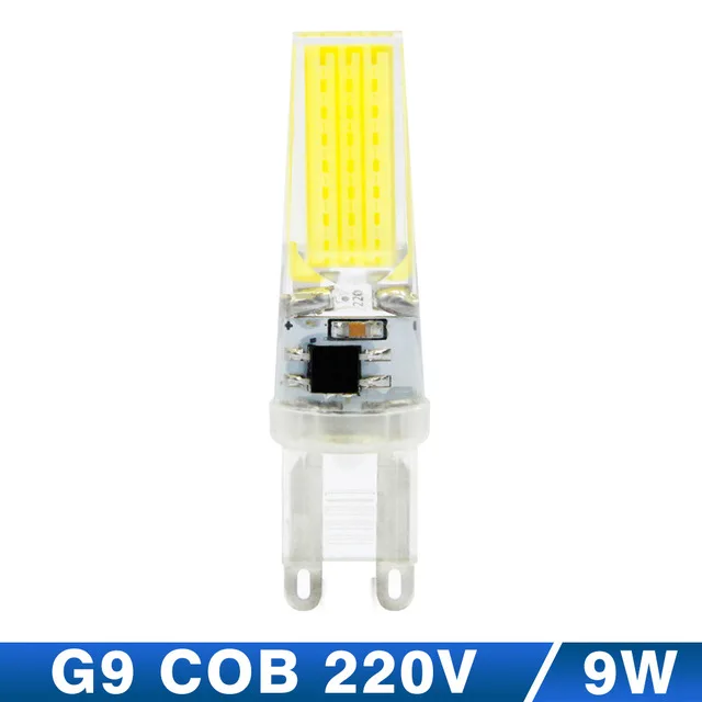 Супер яркое g9 лампочка с регулируемым уровнем света Светодиодный потолочный светильник теплый белый/белый 85-265 V 9 Вт, 12 Вт, 15 Вт, G9 COB светодиодный светильник светодиодный прожектор - Испускаемый цвет: G9 COB 220V 9W