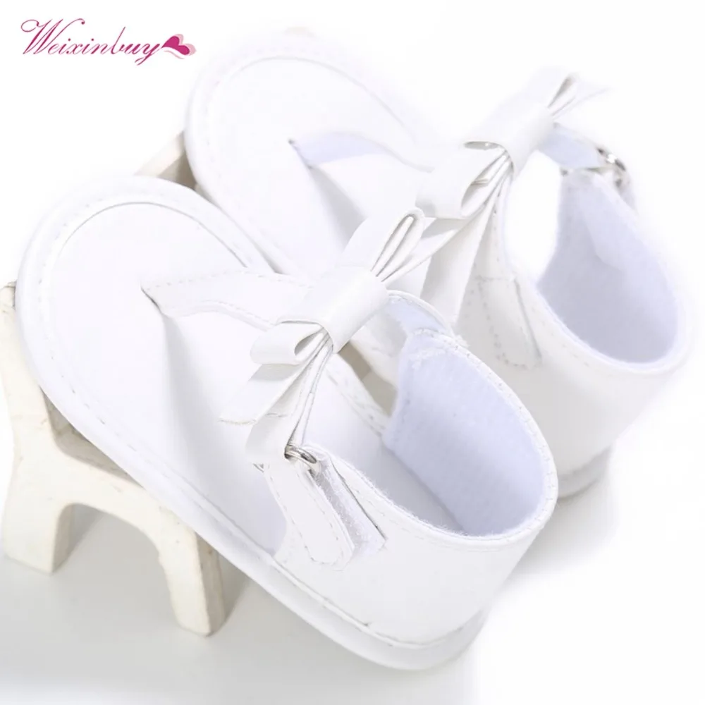 

WEIXINBUY Summer Baby Sandals Girls PU Leather Bow Tie Princess Shoes Sandalias Bebe Bowknot Princess Shoes
