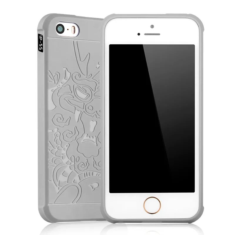 Для iphone 5s телефон случаях 3d резной дракон оболочки ультра тонкий матовый