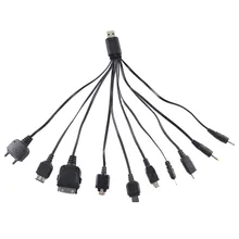Micro USB Cable Universal Portable 10 in 1USB Multi Charger phone Cable usb Charging Cord Adapter for Mobile phone Fast Shipping