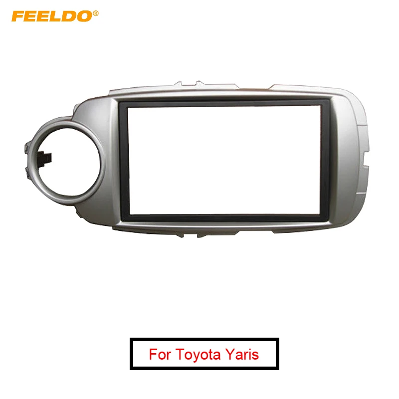 

FEELDO 2DIN Car Radio Fascia Panel Frame Adapter for Toyota Yaris (XP130) Stereo Dash Plate Frame Trim Installation Kit #AM4870