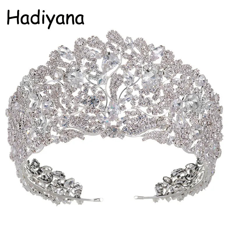 Hadiyana, модная потрясающая медная корона с кубическим цирконием, свадебная тиара CZ, Лидер продаж, Свадебные короны королевы принцессы, вечерние короны HG6033