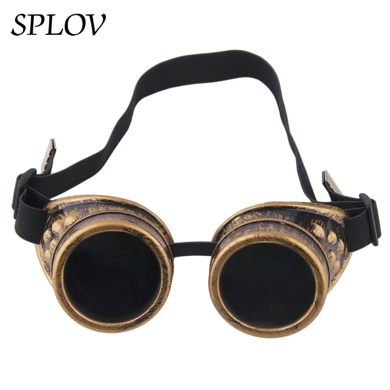 Retro kolo kov steampunk muži brýle proti slunci ženy sváření móda cyber brýle nastavitelný pás vintage odstínů