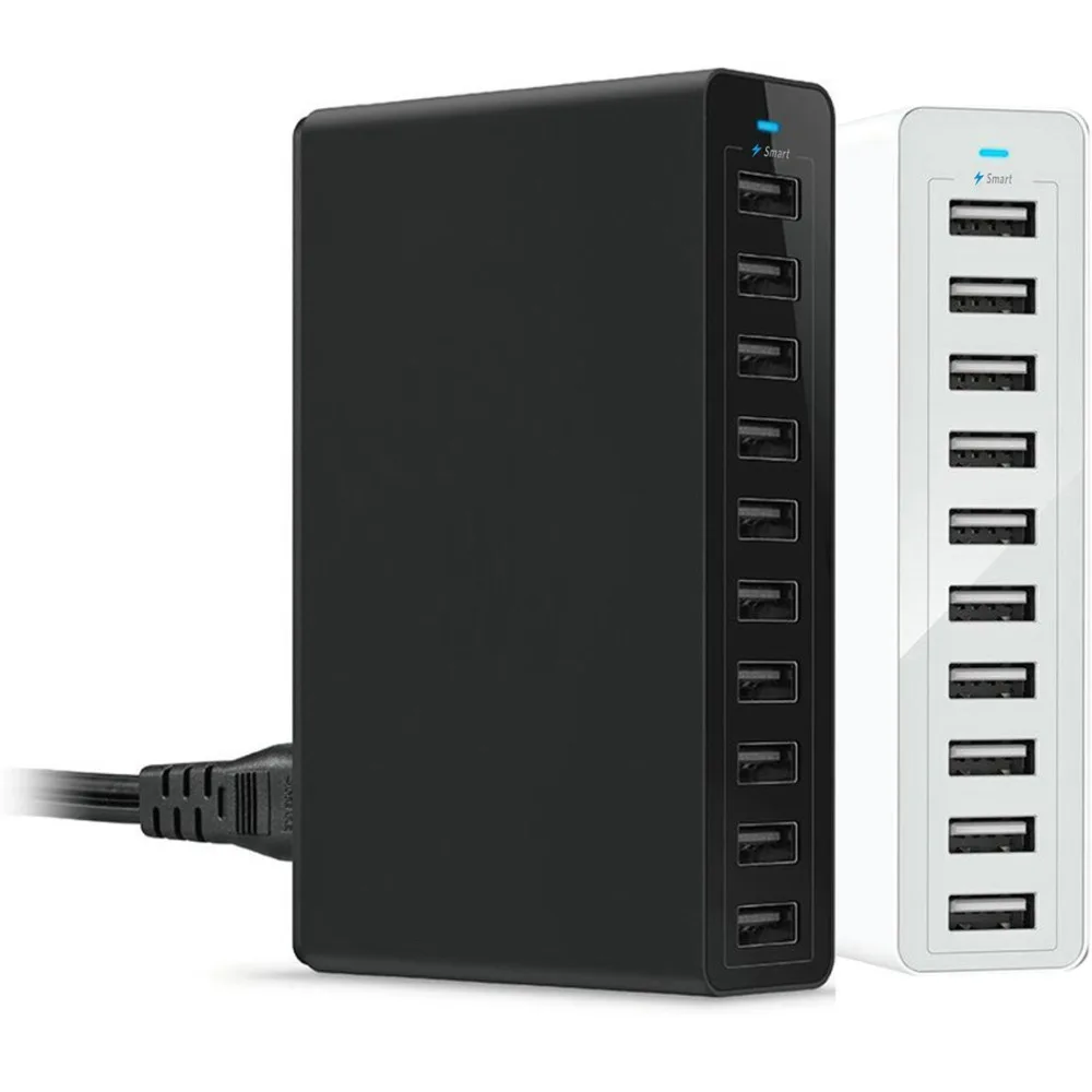 Dyalis EU/US/UK/AU 10 Порты и разъёмы USB Зарядное устройство 5 В 10A 50 Вт Wall быстрая зарядка