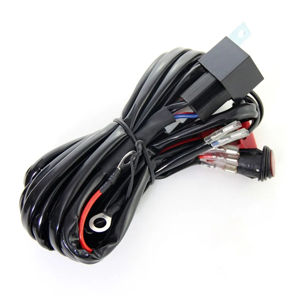 

LED Light Bar Wiring Harness Kit 14AWG Heavy Duty 12V On-off Switch Power Relay Blade Fuse for Off Road LED Work Light Bar