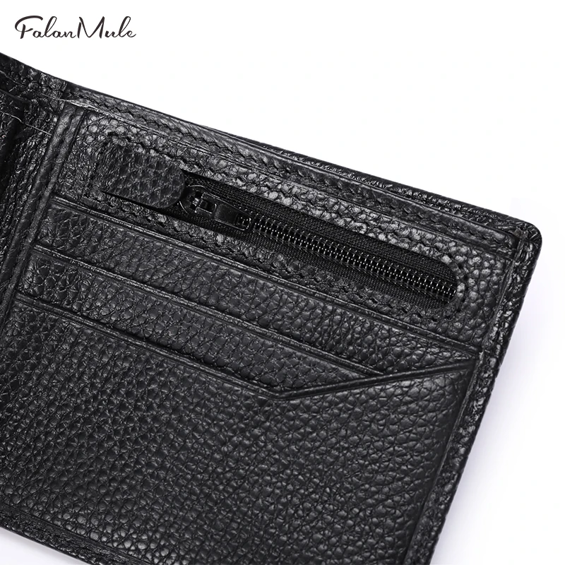 Falan Mule Умный кошелек RFID мужской анти натуральная кожа мужские кошельки тонкий