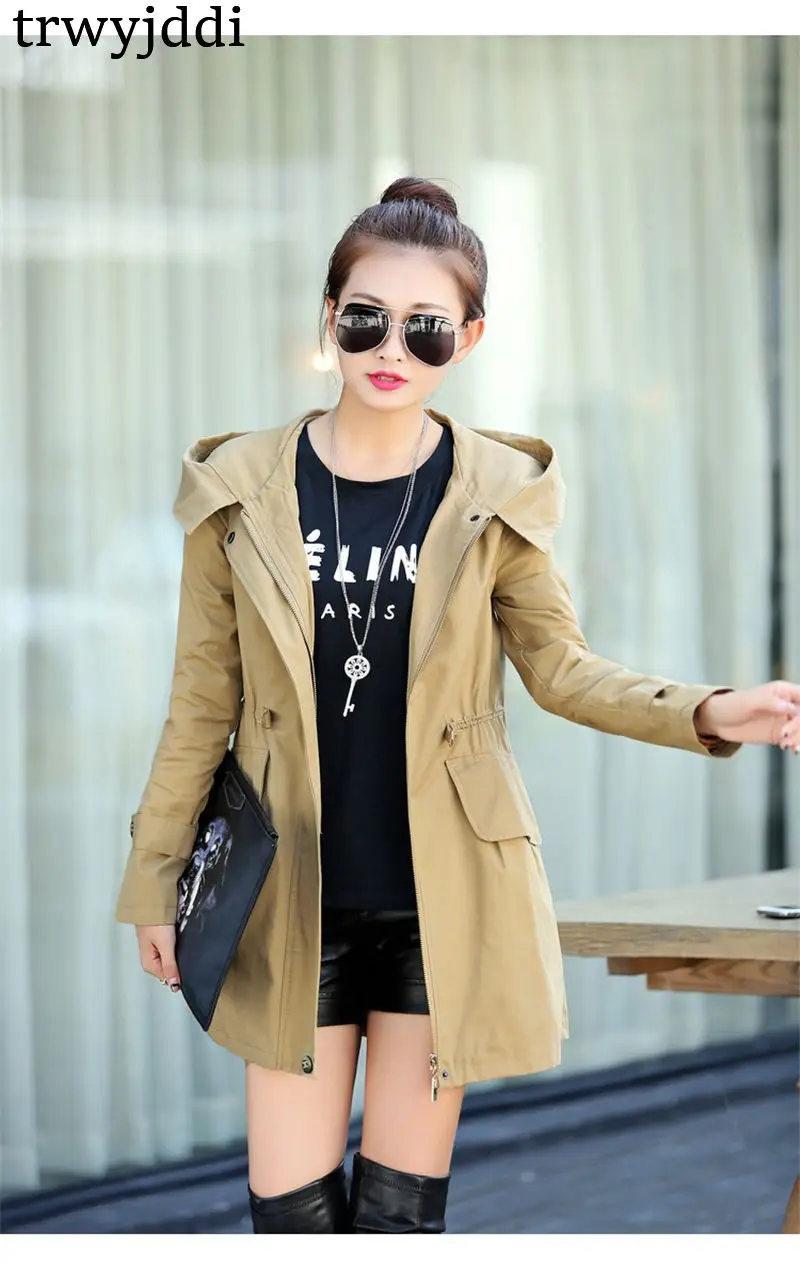 Мода 2019 Демисезонный ветровка Новинка; для женщин Корейская длинная куртка с секциями Повседневное бархатное пальто большого размера был