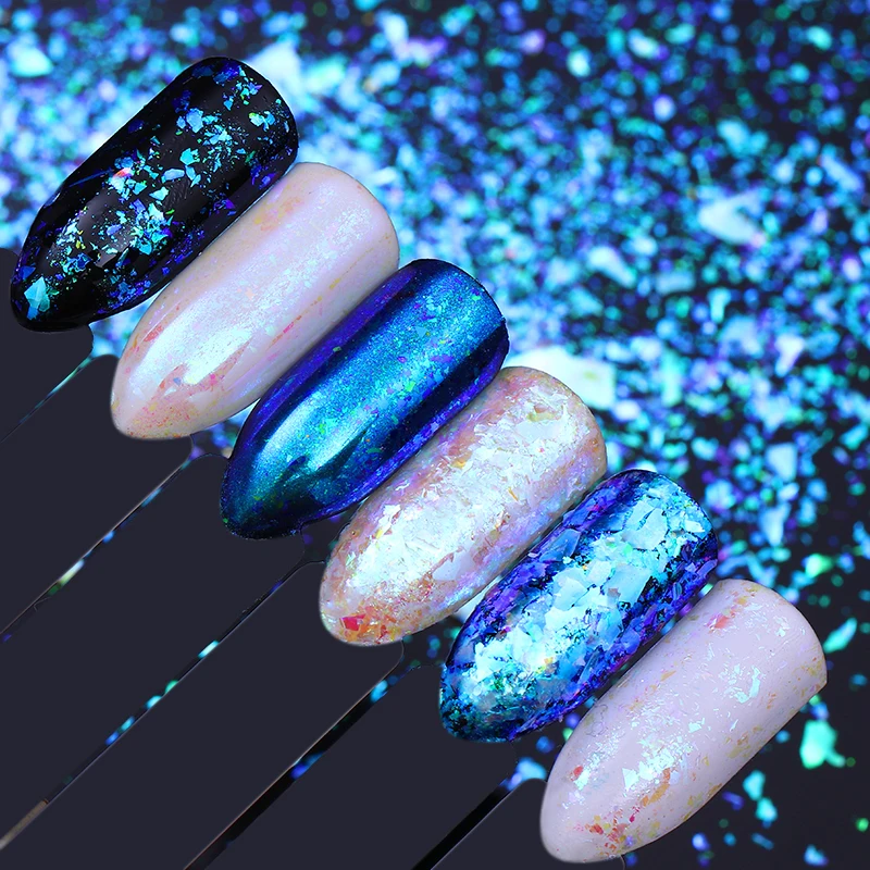 

Chameleon Mirror Sequins Nail Art Glitter Flakes Sequins Powder UV Gel Polish Round Irregular Paillette Manicure Nail Decoration