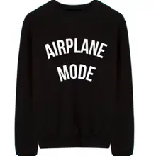 Самолет режим женский с надписью Толстовка Джемпер повседневные толстовки для леди забавные черные уличные Tumblr TZ2-118