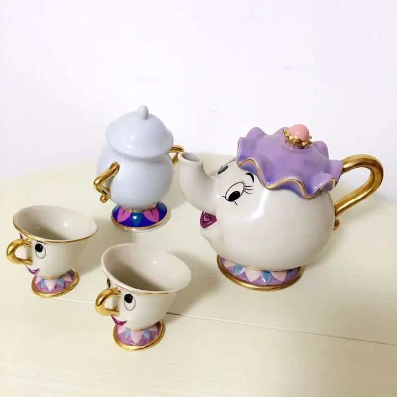 

Limited Cartoon Beauty And The Beast Bone China Mug Tea Set Mrs Potts And Chips Teapot Coffee Cup Set Ceramic Cup Xmas Gift