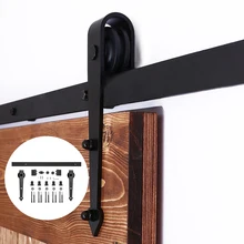 4.9FT/6FT/6.6FT углеродистая сталь стрелка черный деревенский интерьер раздвижные двери сарая оборудование для раздвижные двери