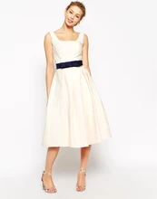 2015 New Hot Sleeveless Satin Ivory Bridesmaid Dresses Short Wedding Guest Dresses with Bow Robe De Mariage