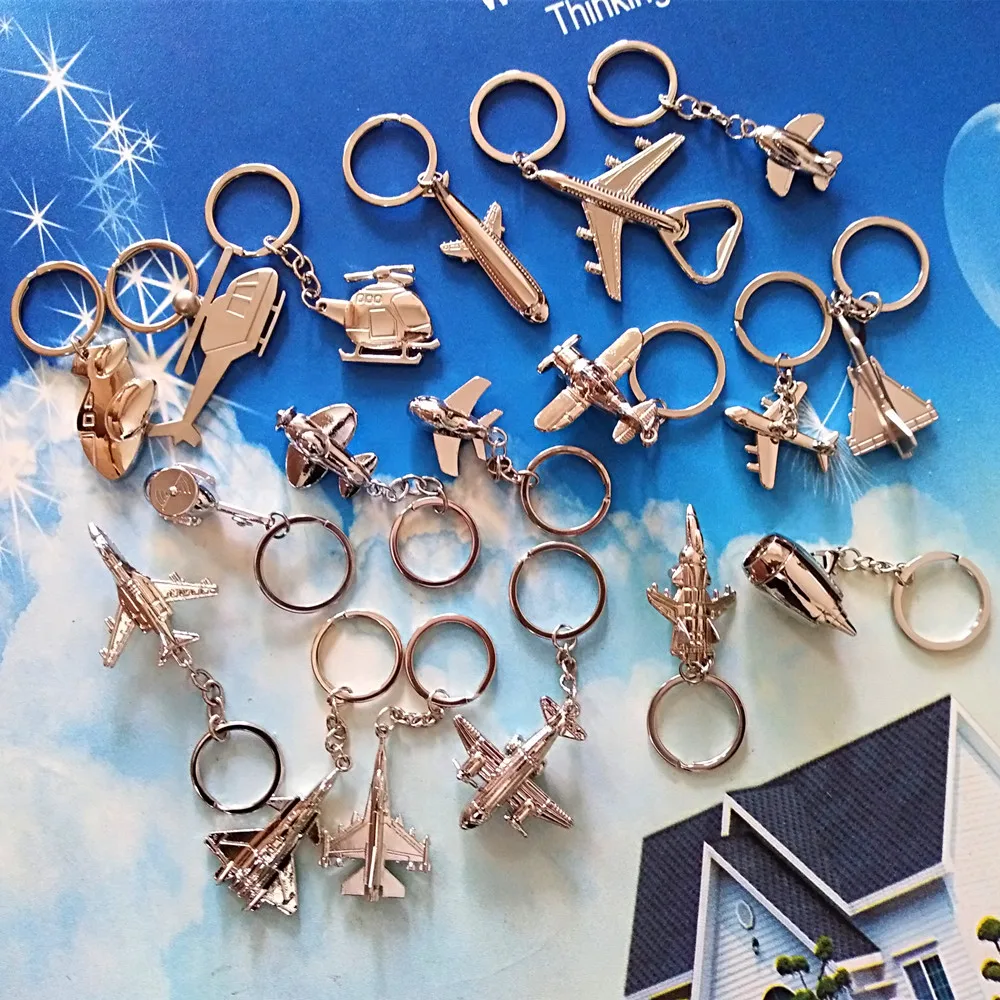 

1 Pcs Mini Aircraft Keychain Aircraft Model Keyring airliner Helicopter Combat aircraft keychain air plane Keychain Pendant