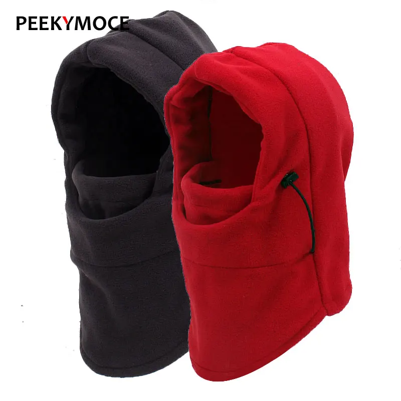 

Peekymoce Balaclava For Men Ski Mask Cycling Face Mask Casual Winter Hat Warm Solid Women Scarf Beanie For Men Black Hats Female